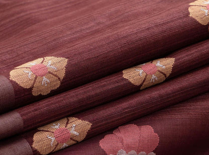 Brown Dhakai Jamdani Jute Matka Silk Saree Handwoven - PV MJ 02 - Dhaka Jamdani - Panjavarnam PV MJ 02