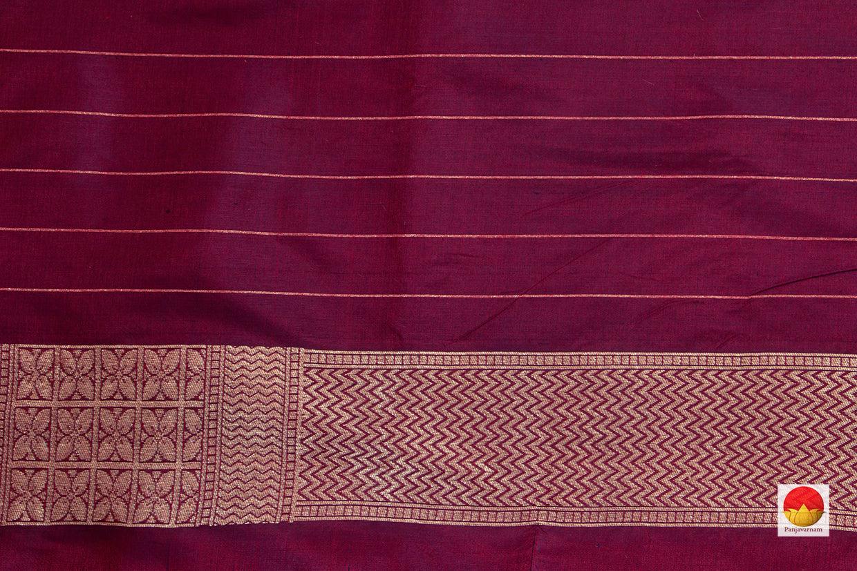 Burgundy Tanchoi Banarasi Silk Saree Handwoven Pure Silk PB SN 105 - Banarasi Silk - Panjavarnam PB SN 105