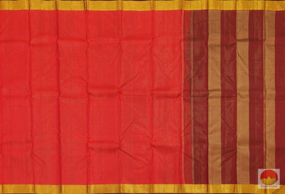Chilli Red & Maroon - Kanchipuram Silk Saree - Handwoven Pure Silk - Pure Zari - PV SVS 2048 Archives - Silk Sari - Panjavarnam