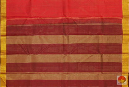 Chilli Red & Maroon - Kanchipuram Silk Saree - Handwoven Pure Silk - Pure Zari - PV SVS 2048 Archives - Silk Sari - Panjavarnam