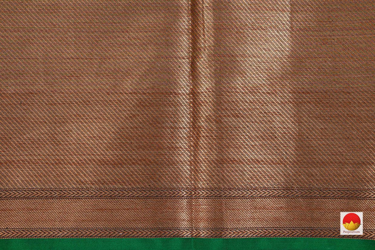 Cobalt Blue Banarasi Silk Cotton Saree With Antique And Brocade Blouse Handwoven For Festive Wear PSC 1235 - Silk Cotton - Panjavarnam PSC 1235