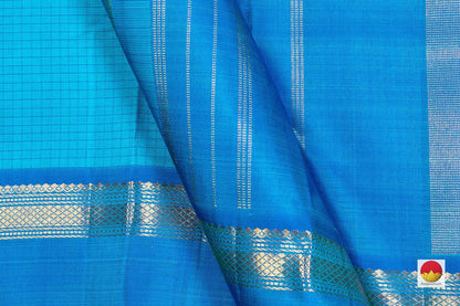 Cobalt Blue Kanchipuram Silk Saree Handwoven Pure Silk Pure Zari PV NYC 249 - Silk Sari - Panjavarnam PV NYC 249