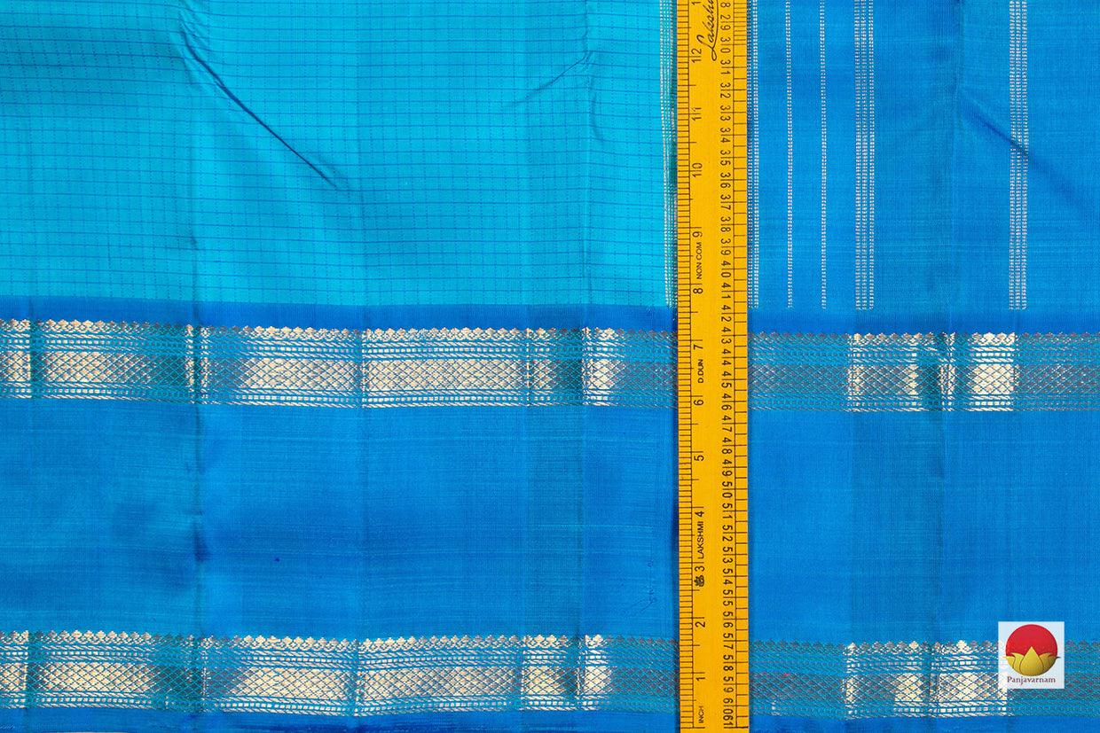 Cobalt Blue Kanchipuram Silk Saree Handwoven Pure Silk Pure Zari PV NYC 249 - Silk Sari - Panjavarnam PV NYC 249