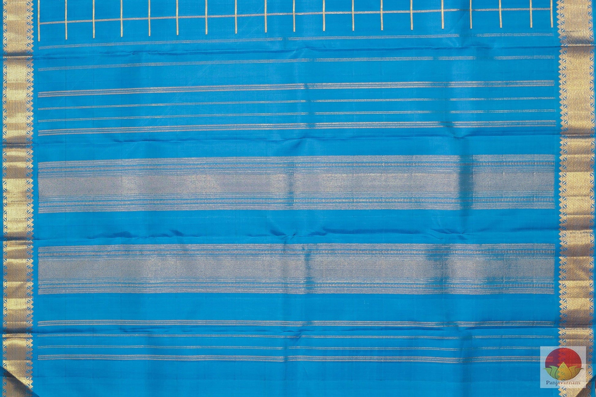 Cobalt Blue - Traditional Design Handwoven Pure Silk Kanjivaram Saree - Pure Zari - PV SVS 12471 Archives - Silk Sari - Panjavarnam