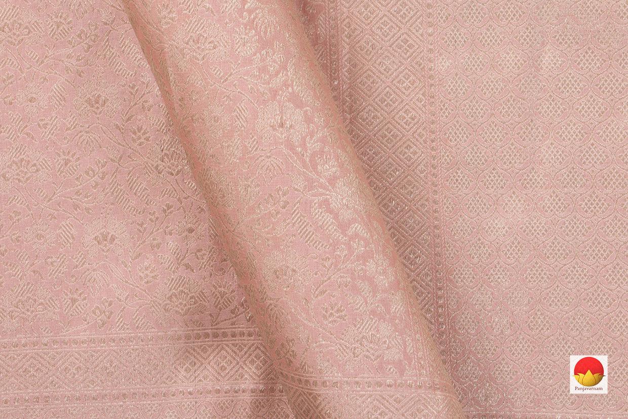 Coral Pink Tanchoi Banarasi Silk Saree Handwoven Pure Silk For Party Wear PB KO 101 - Banarasi Silk - Panjavarnam