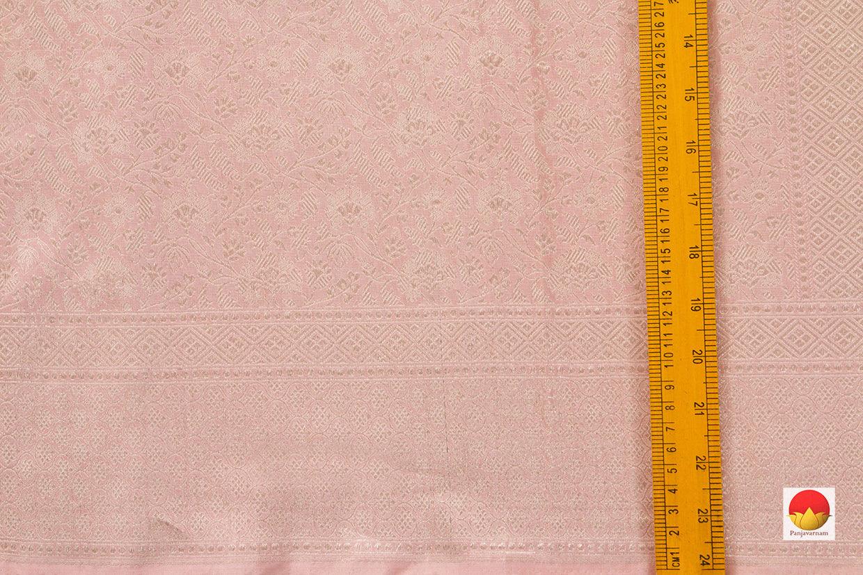 Coral Pink Tanchoi Banarasi Silk Saree Handwoven Pure Silk For Party Wear PB KO 101 - Banarasi Silk - Panjavarnam
