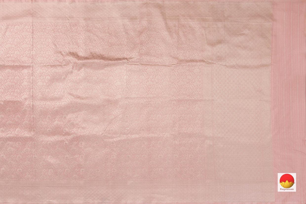 Coral Pink Tanchoi Banarasi Silk Saree Handwoven Pure Silk For Party Wear PB KO 101 - Banarasi Silk - Panjavarnam PB KO 101