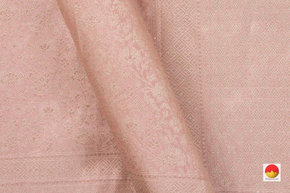 Coral Pink Tanchoi Banarasi Silk Saree Handwoven Pure Silk For Party Wear PB KO 101 - Banarasi Silk - Panjavarnam PB KO 101