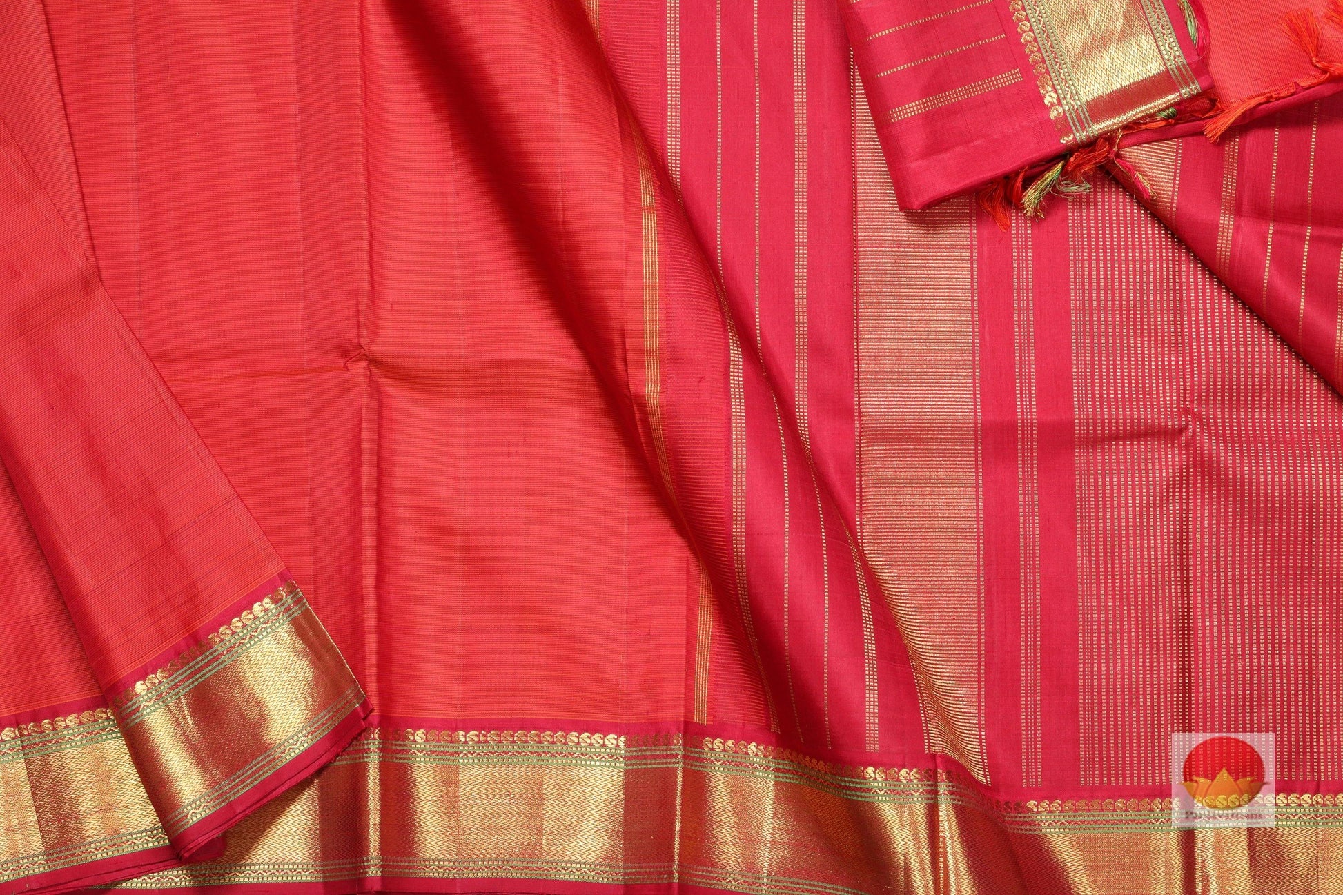 Crimson Red Handwoven Pure Silk Kanjivaram Saree - Pure Zari - PA SVS 6188 Archives - Silk Sari - Panjavarnam