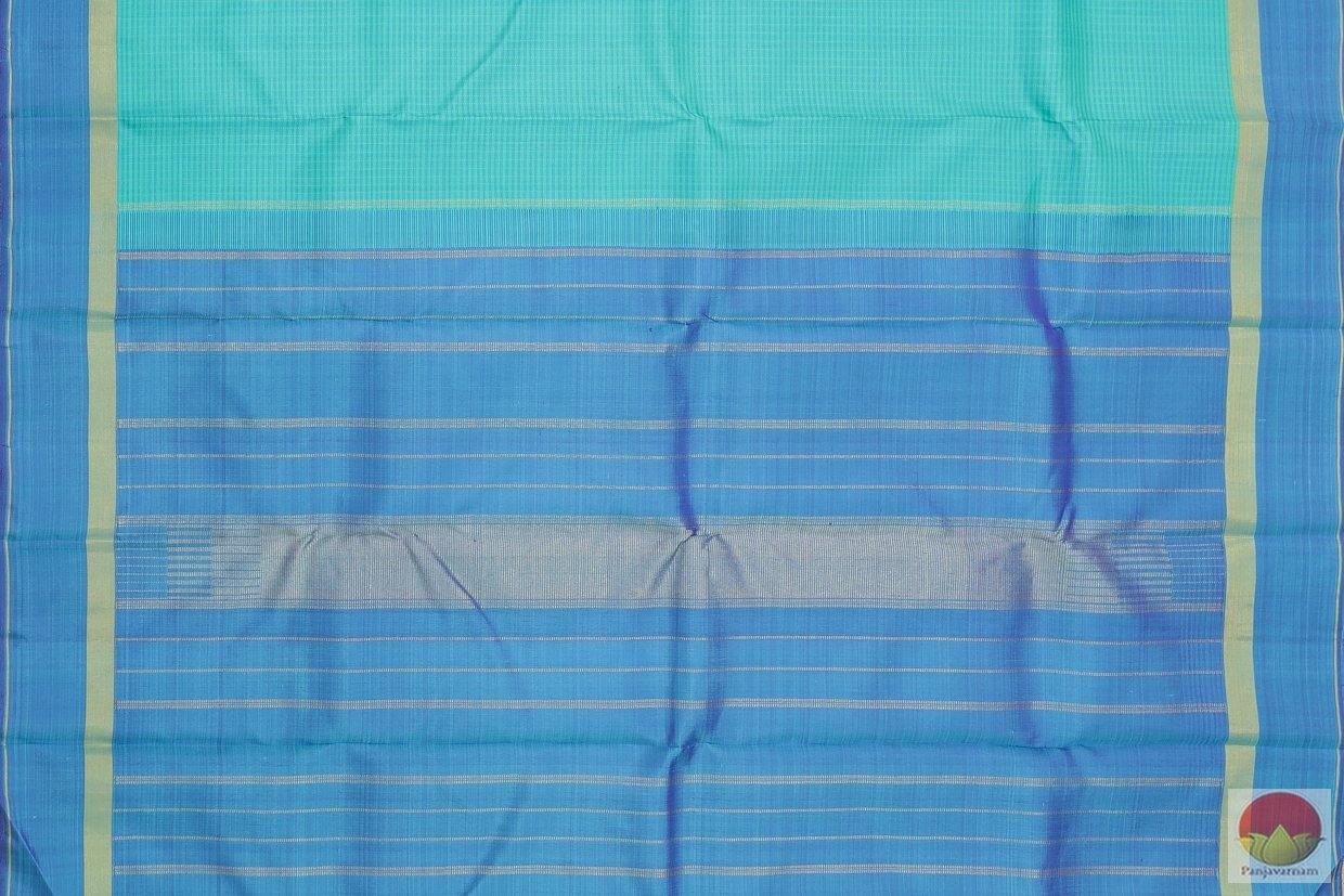 Cyan & Blue - Kanchipuram Silk Saree - Handwoven Pure Silk - Pure Zari - PV G 4174 - Archives - Silk Sari - Panjavarnam