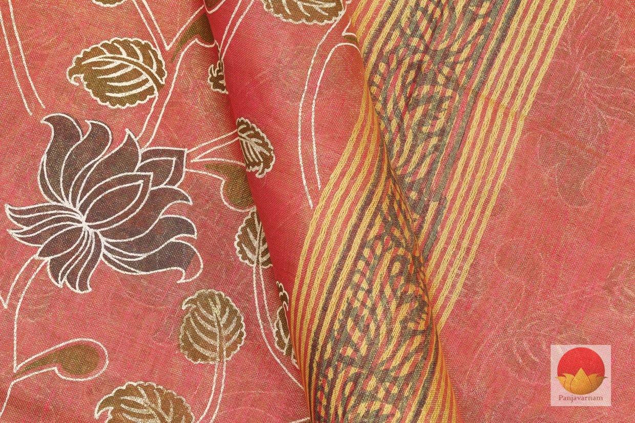 Digital Print - Handwoven Linen Saree - PL 360 - Archives - Linen Sari - Panjavarnam