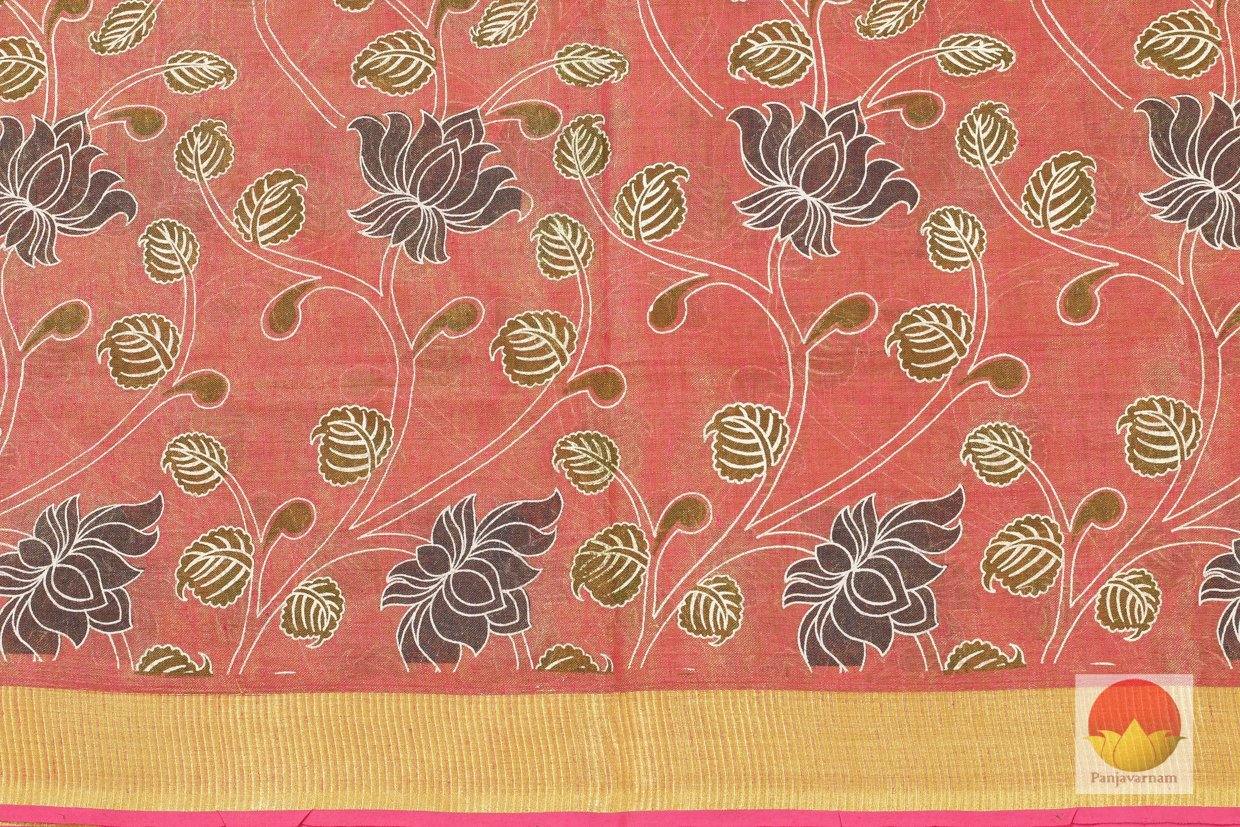 Digital Print - Handwoven Linen Saree - PL 360 - Archives - Linen Sari - Panjavarnam