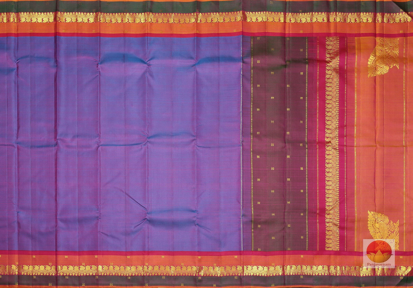 Dual Shade - Handwoven Pure Silk Kanjivaram Saree - Pure Zari - PV SVS 10375 Archives - Silk Sari - Panjavarnam