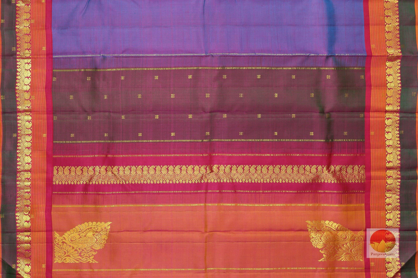 Dual Shade - Handwoven Pure Silk Kanjivaram Saree - Pure Zari - PV SVS 10375 Archives - Silk Sari - Panjavarnam