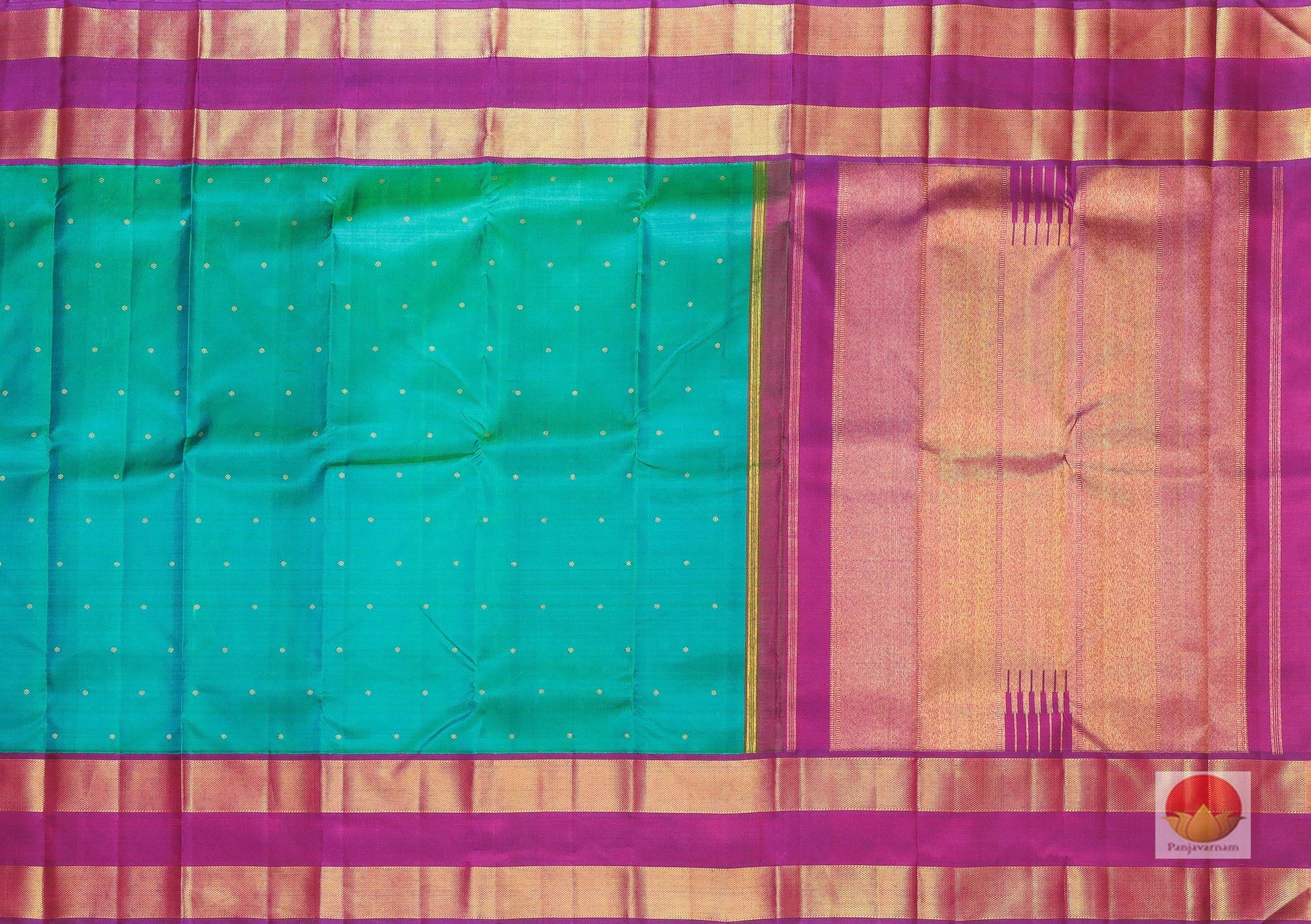 Dual Shade Traditional Design Handwoven Pure Silk Kanjivaram Saree - PV 320 - Archives - Silk Sari - Panjavarnam