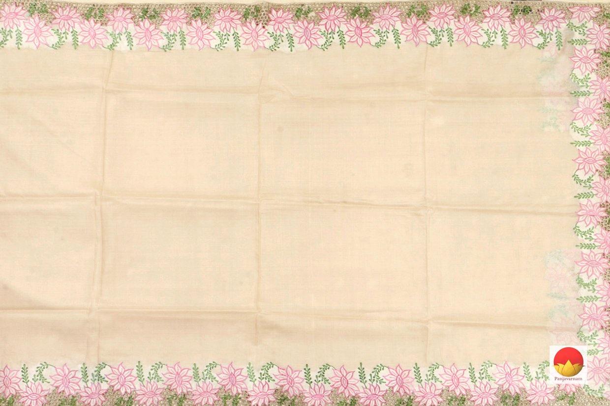 Embroidered - Handwoven Tussar Silk Saree - Hand Cut Work - PT 949 - Archives - Tussar Silk - Panjavarnam