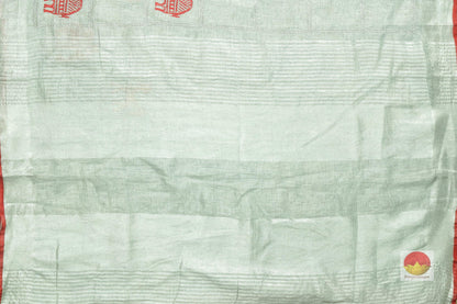 Embroidered Linen Silk Saree - Handwoven Saree - PSC 202 - Linen Sari - Panjavarnam