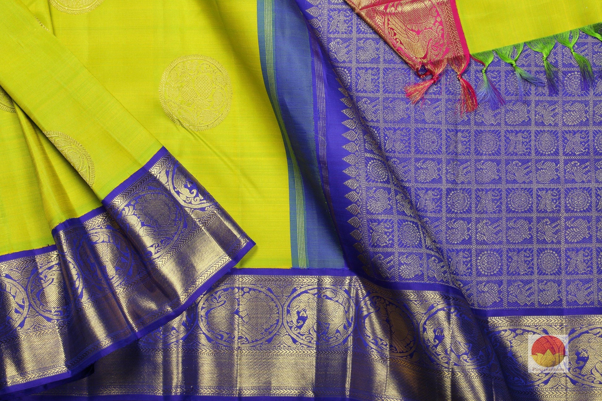 Ganga Jamuna Border Handwoven Pure Silk Kanjivaram Saree - Pure Zari - PA 189 Archives - Silk Sari - Panjavarnam