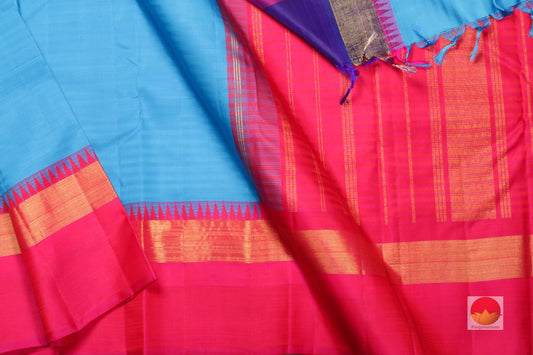 Ganga Jamuna Temple Border Handwoven Pure Silk Kanjivaram Saree - Pure Zari - PA 197 Archives - Silk Sari - Panjavarnam