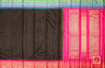 Ganga Jamuna - Temple Border Handwoven Pure Silk Kanjivaram Saree - Pure Zari - PV S7 Archives - Silk Sari - Panjavarnam