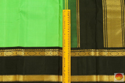 Green & Black - Handwoven Kanchipuram Silk Saree - Pure Zari - PV G 4130 - Archives - Silk Sari - Panjavarnam