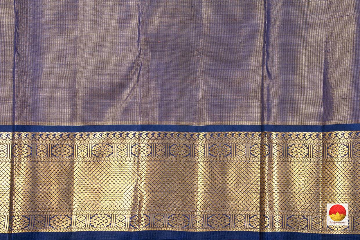 Green And Blue Kanchipuram Silk Saree Handwoven Pure Silk Pure Zari For Wedding Wear PV NYC 349 - Silk Sari - Panjavarnam PV NYC 349