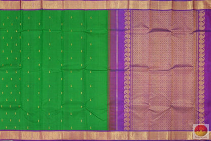 Green & Purple - Kanchipuram Silk Saree - Handwoven Pure Silk - Pure Zari - PV G 4150 Archives - Silk Sari - Panjavarnam
