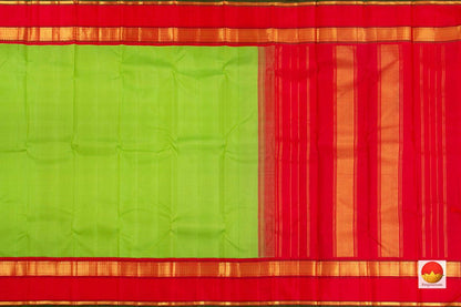 Green And Red Kanchipuram Silk Saree With Korvai Contrast Border Handwoven Pure Silk Pure Zari For Festive Wear PV SAR 25 - Saris & Lehengas - Panjavarnam PV SAR 25