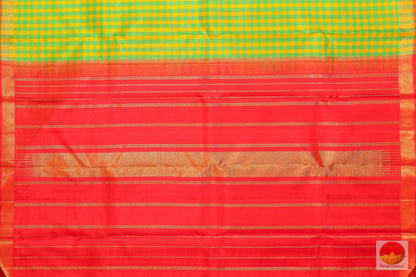 Green & Yellow - Handwoven Pure Silk Kanjivaram Saree - Pure Zari - PV G 1918 - Archives - Silk Sari - Panjavarnam