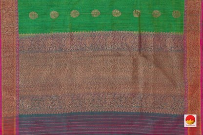 Green Banarasi Matka Silk Saree Handwoven Pure Silk PM 287 - Banarasi Silk - Panjavarnam PM 287