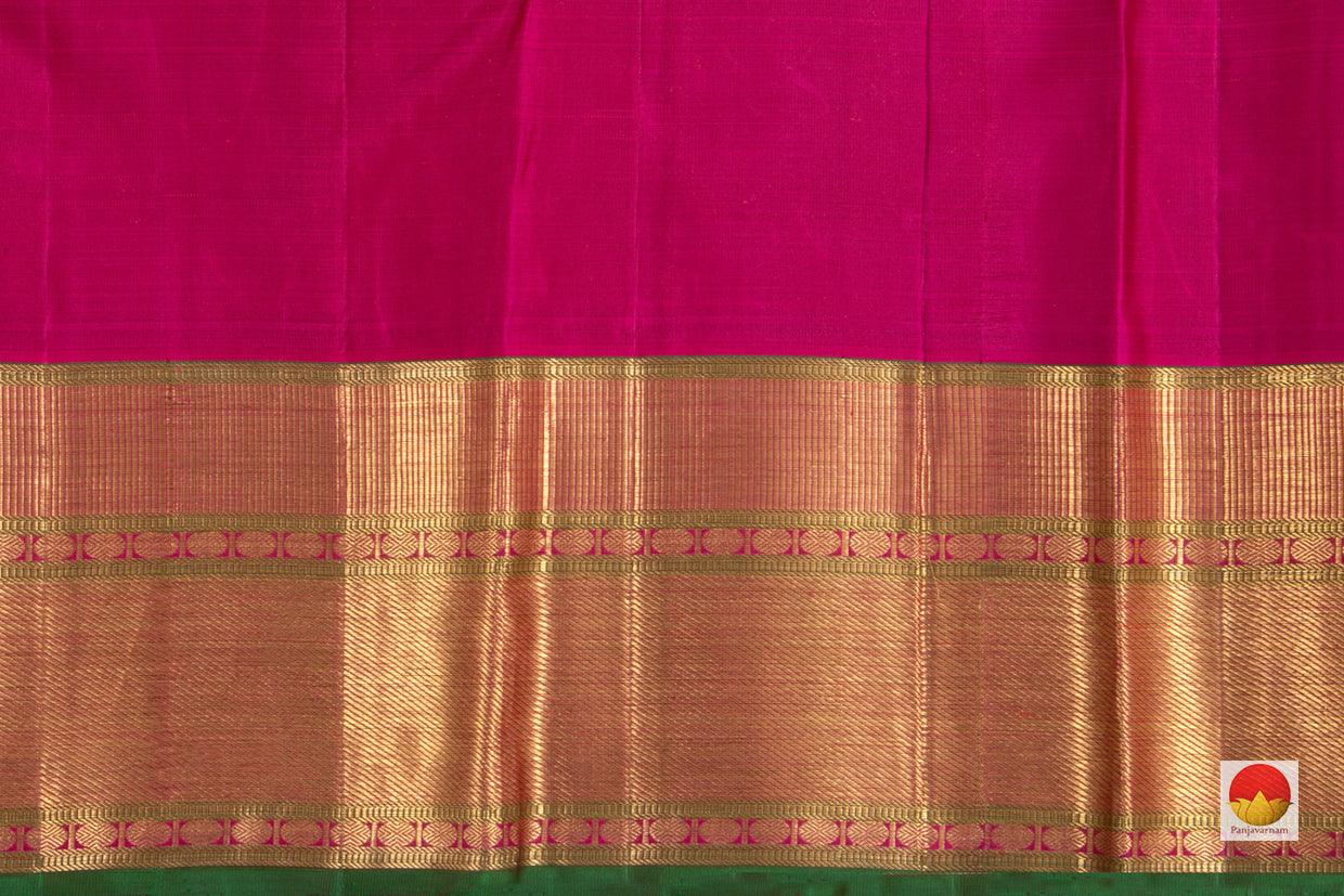 Green Kanchipuram Silk Saree Handwoven Pure Silk Pure Zari For Wedding Wear PV G 1808 - Silk Sari - Panjavarnam