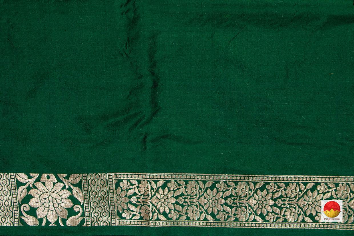 Green Tanchoi Banarasi Silk Saree Handwoven Pure Silk For Festive Wear. PB SN 102 - Banarasi Silk - Panjavarnam PB SN 102