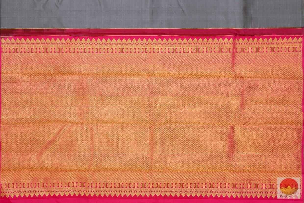 Grey & Pink - Kanchipuram Silk Saree - Handwoven Pure Silk - Pure Zari - G 4221 - Archives - Silk Sari - Panjavarnam