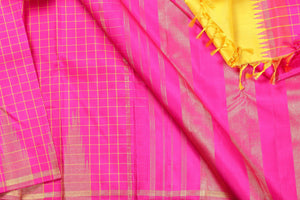 Half & Half Design Handwoven Kanjivaram Pure Silk Saree - Temple Border - PA 151 - Silk Sari - Panjavarnam PA 151