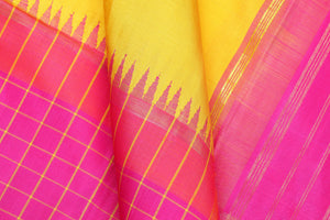 Half & Half Design Handwoven Kanjivaram Pure Silk Saree - Temple Border - PA 151 - Silk Sari - Panjavarnam PA 151