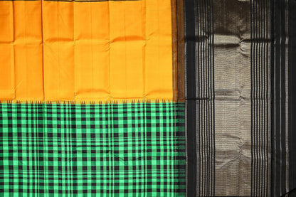 Half and Half Handwoven Kanjivaram Saree - Pure Silk - PVA 0418 1300 - Silk Sari - Panjavarnam 1300