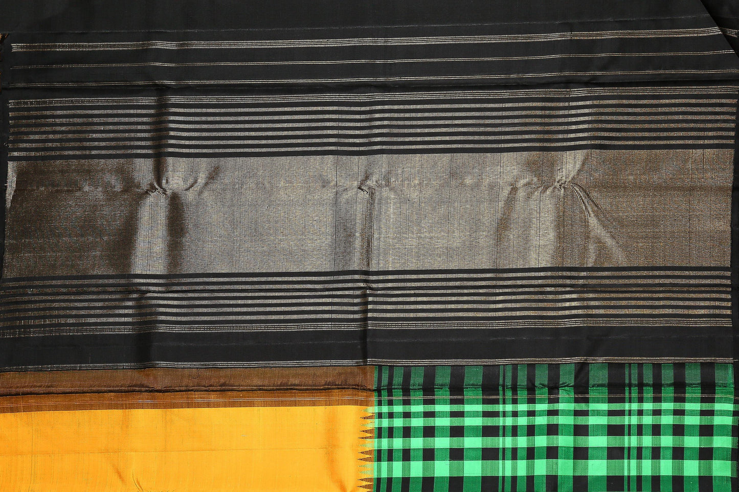 Half and Half Handwoven Kanjivaram Saree - Pure Silk - PVA 0418 1300 - Silk Sari - Panjavarnam 1300