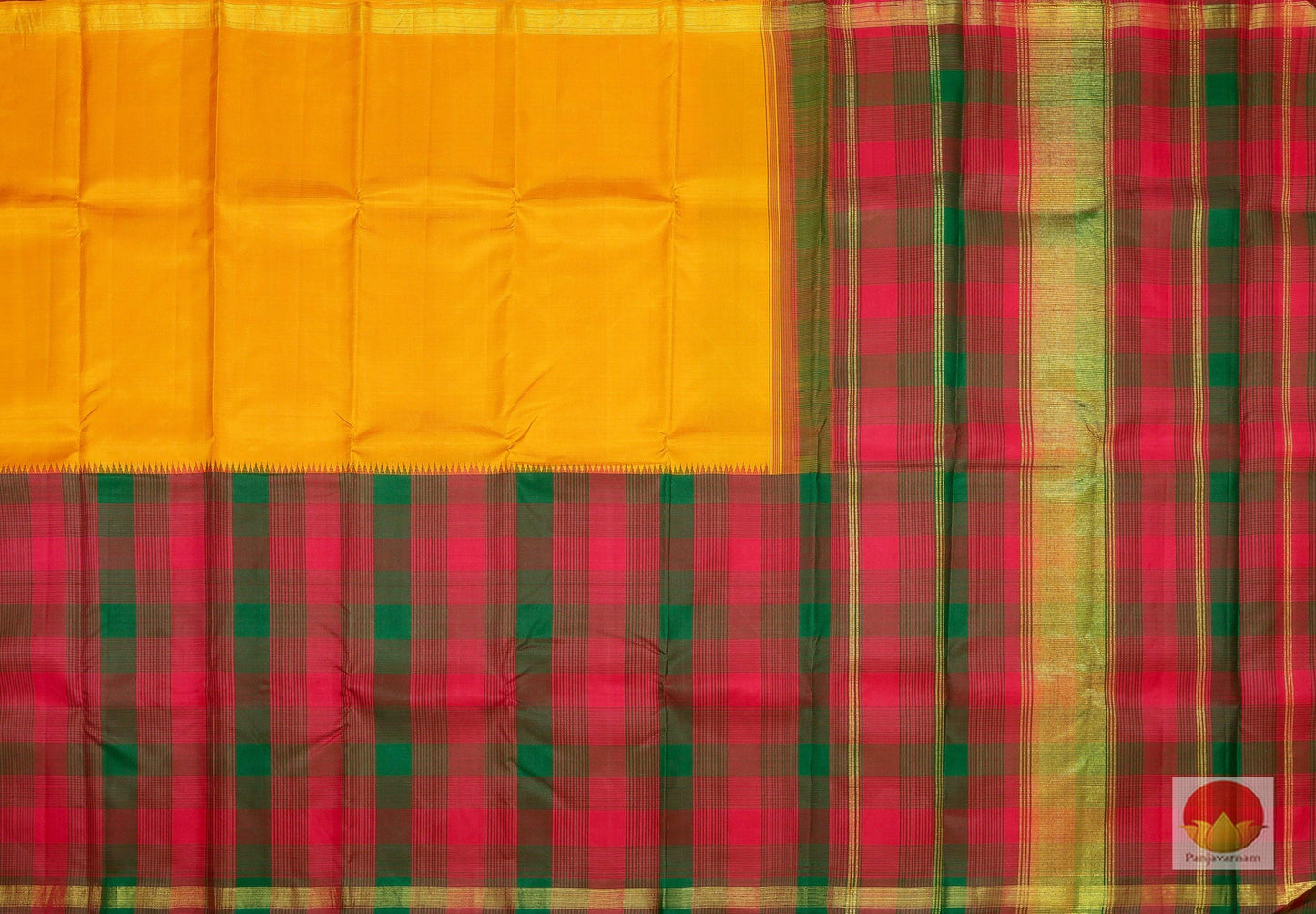 Half and Half - Handwoven Pure Silk Kanjivaram Saree - Pure Zari - PV G 1755 Archives - Silk Sari - Panjavarnam