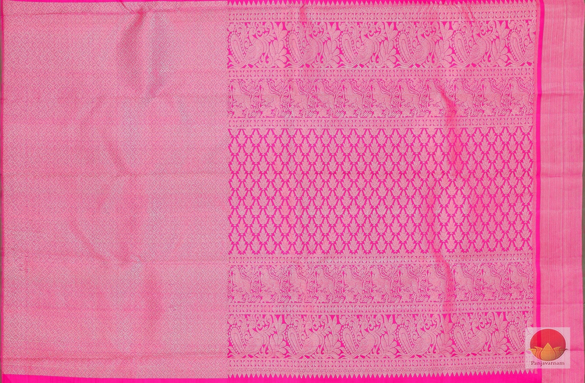 Half And Half - Kanchipuram Silk Saree - Handwoven Pure Silk -Pure Zari-PV G 4088 - Archives - Silk Sari - Panjavarnam