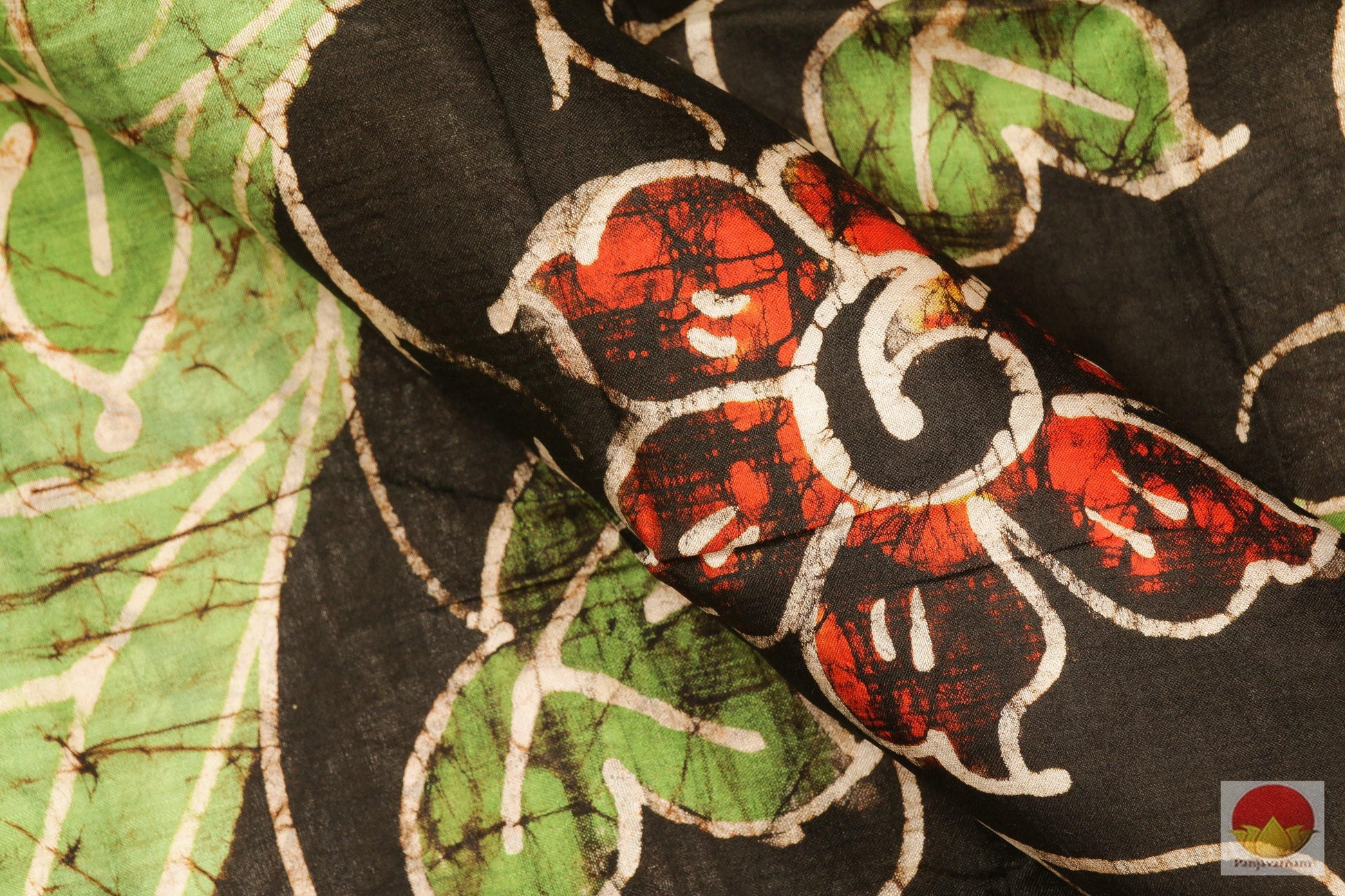 Handpainted Batik Silk Saree - Partly Pallu - PB 125 Archives - Batik Silk - Panjavarnam