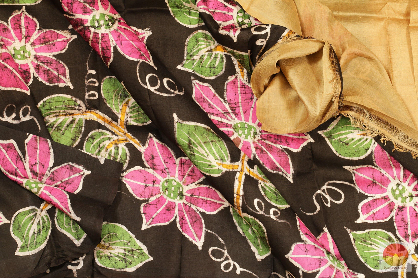 Handpainted Batik Silk Saree - Partly Pallu - PB 133 Archives - Batik Silk - Panjavarnam