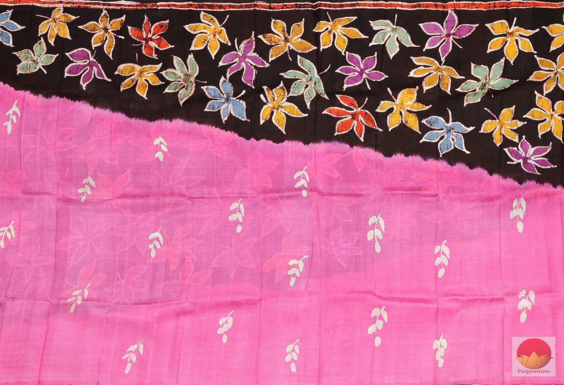 Handpainted Batik Silk Saree - Partly Pallu - PB 135 Archives - Batik Silk - Panjavarnam