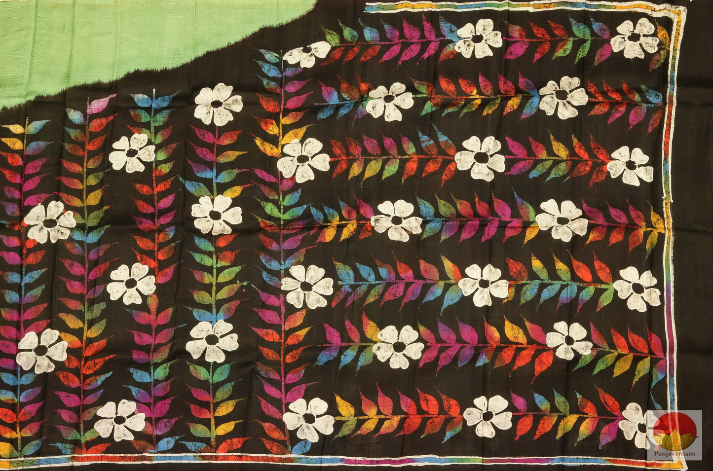 Handpainted Batik Silk Saree - Partly Pallu - PB 139 Archives - Batik Silk - Panjavarnam