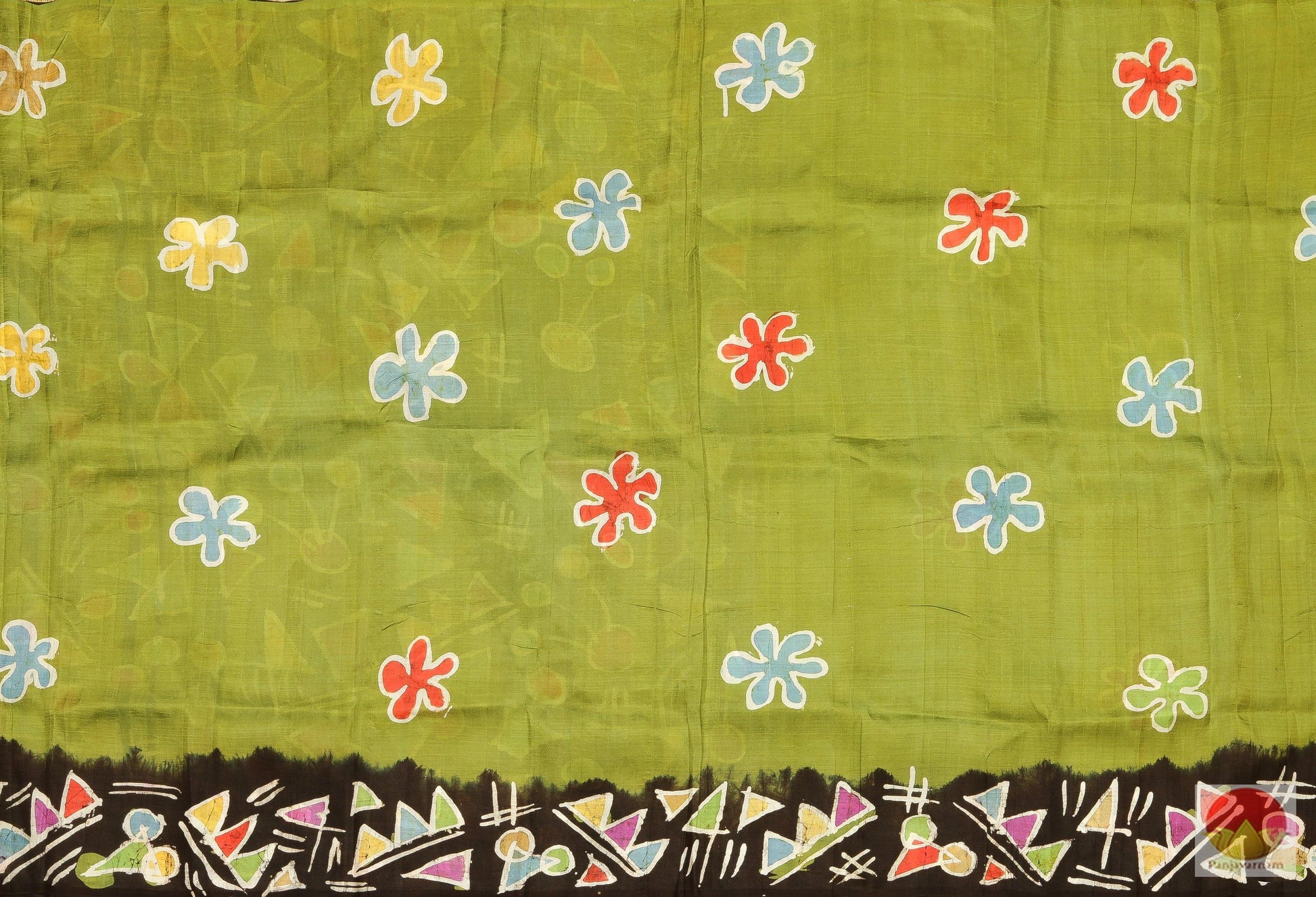 Handpainted Batik Silk Saree - Partly Pallu - PB 143 Archives - Batik Silk - Panjavarnam