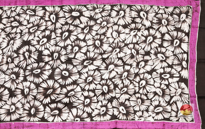 Handpainted Batik Silk Saree - Partly Pallu - PB 80 - Batik Silk - Panjavarnam