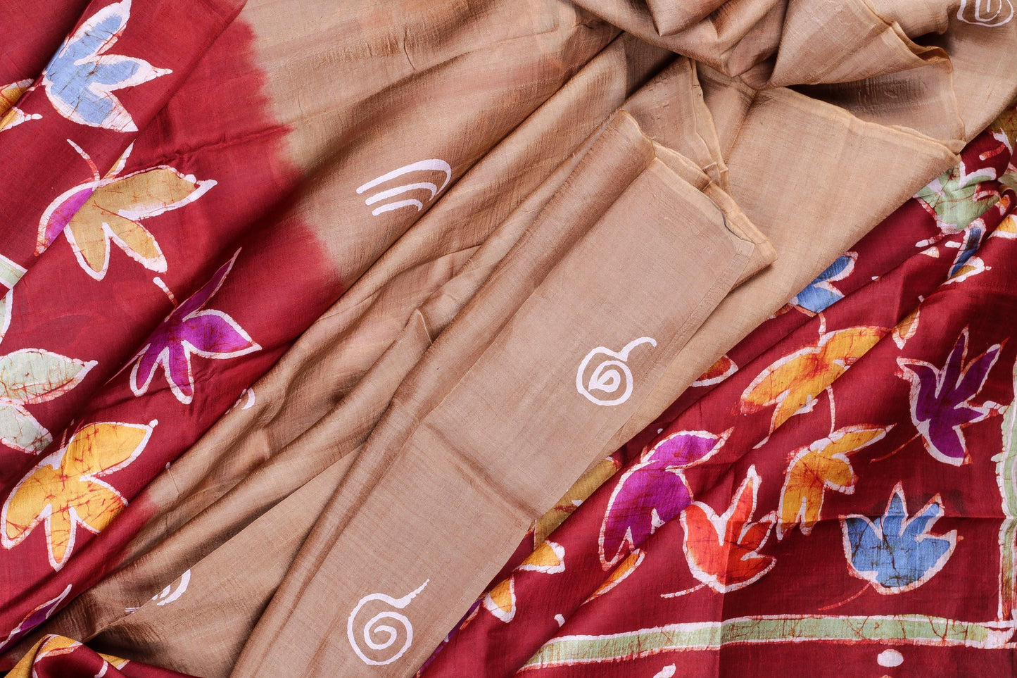 Handpainted Batik Silk Saree - PB 02 - Batik Silk - Panjavarnam PB 01