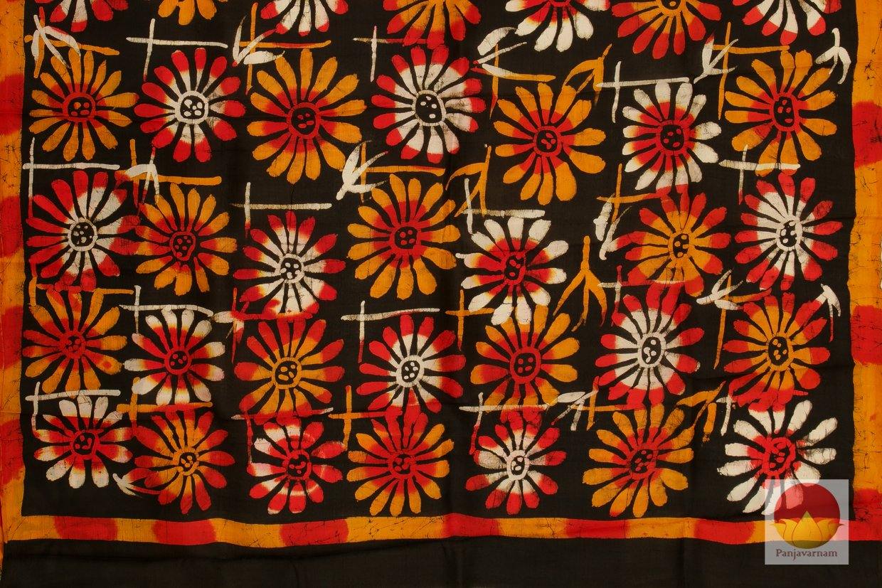 Handpainted Batik Silk Saree - PB 205 - Archives - Batik Silk - Panjavarnam