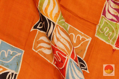 Handpainted Batik Silk Saree - PB 206 - Archives - Batik Silk - Panjavarnam