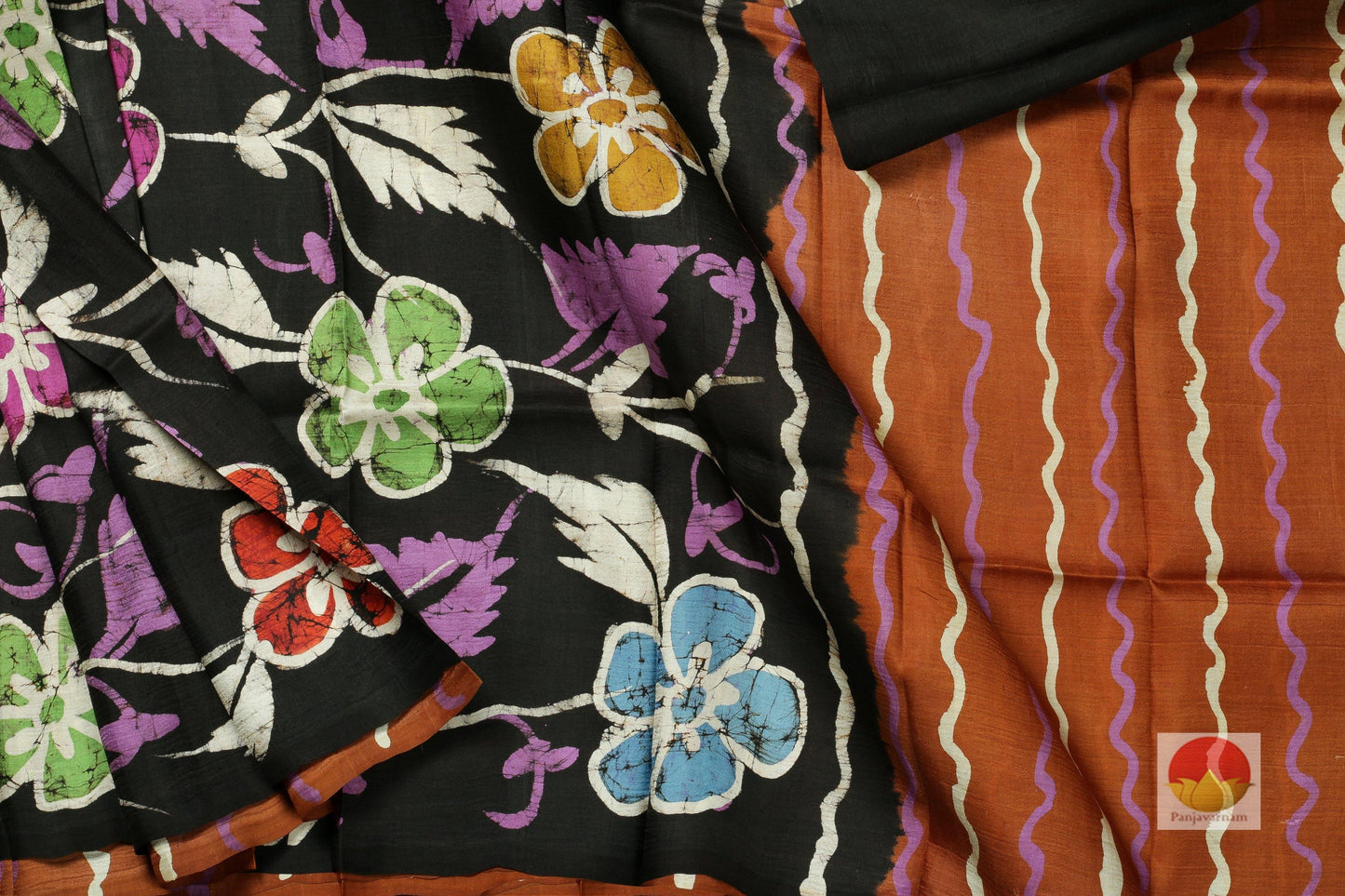 Handpainted Batik Silk Saree - PB 21 - Batik Silk - Panjavarnam