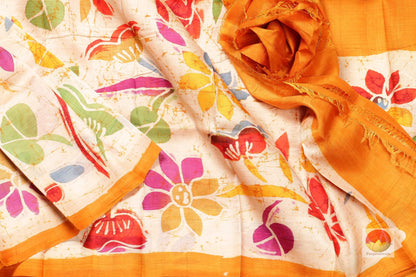 Handpainted Batik Silk Saree - PB 76 - Batik Silk - Panjavarnam PB 75